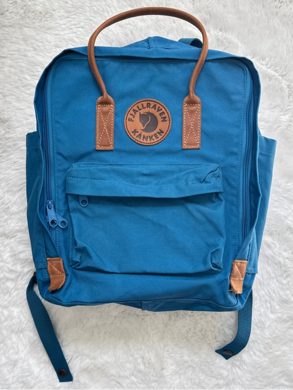 Fjallraven Kånken No. 2 | Leather Accent Blue Backpack w/ G-1000 Padding
